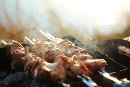 Foto, grillen auf dem Balkon